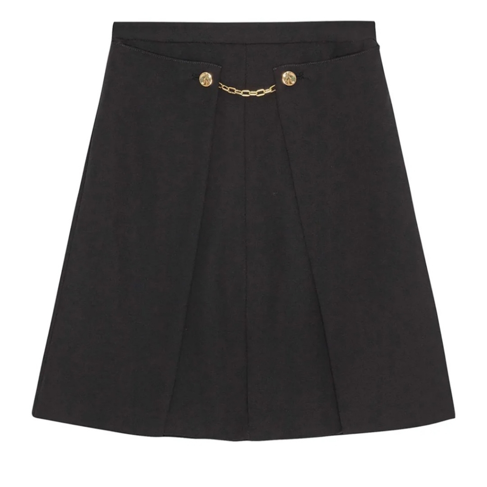 Ganni Tailored Twill Midi Skirt